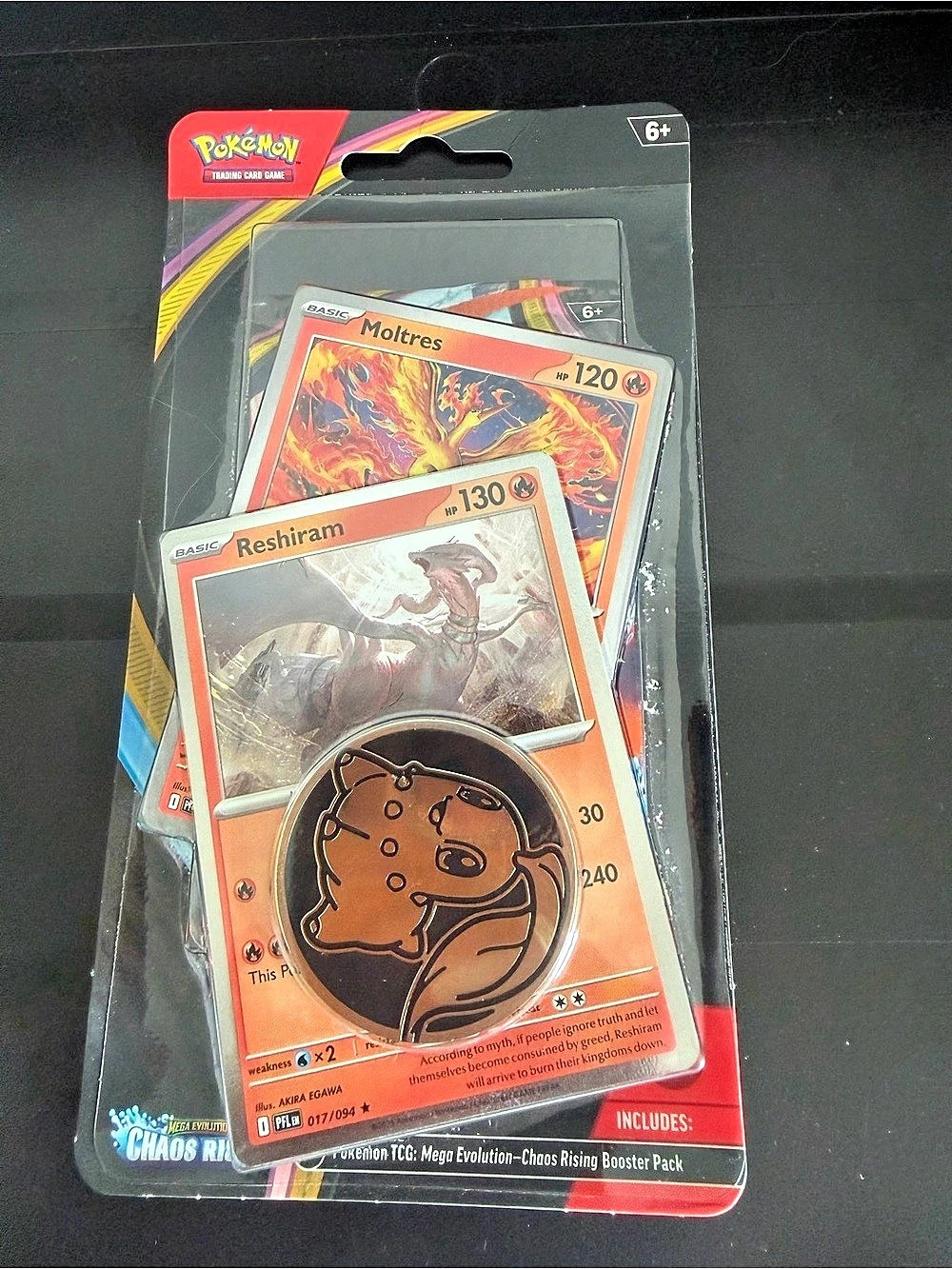 Pokemon Chaos Rising Single Pack Blister [Reshiram/Moltres] Promo + Pack TCG